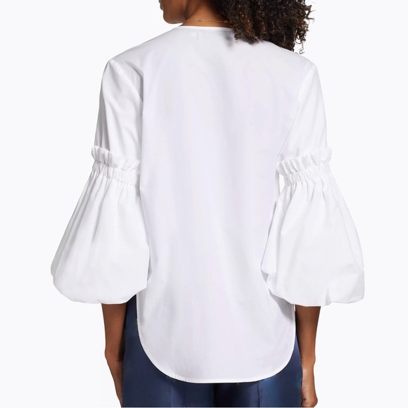 Silvia Tcherassi White Cotton Embroidered Wenda  Blouse Top Sz S  NEW - Picture 4 of 15